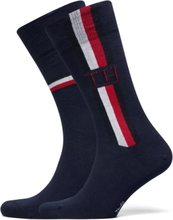 Th Men Sock 2P Iconic Stripe Underwear Socks Regular Socks Blue Tommy Hilfiger