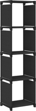 vidaXL Displayhylle med 4 kuber svart 69x30x72,5 cm stoff