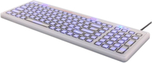 Silicone keyboard, spill proof, blue LED, IP68, grey/black