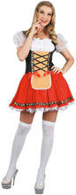 Oktoberfest Red Beer Girl Dame - Kostyme - S/M