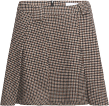 Lily Skirt Skirts Pleated Skirts Brun Creative Collective*Betinget Tilbud