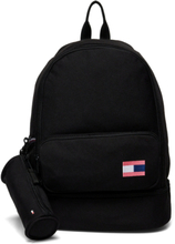 Big Flag Backpack Set Accessories Bags Backpacks Svart Tommy Hilfiger*Betinget Tilbud