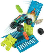 Monster Trucks 1:24 Mega-Wrex Over D Crash Cage Playset Toys Toy Cars & Vehicles Race Tracks Multi/mønstret Hot Wheels*Betinget Tilbud