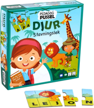 Pussel Pedagog - Djur Stavingslek Toys Puzzles And Games Puzzles Pedagogical Puzzles Multi/mønstret Barbo Toys*Betinget Tilbud