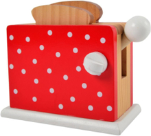 Toaster, Red With Dots Toys Toy Kitchen & Accessories Toy Kitchen Accessories Rød Magni Toys*Betinget Tilbud
