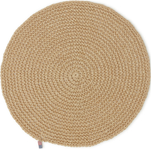 Round Recycled Paper Straw Placemat Home Textiles Kitchen Textiles Placemats Beige Lexington Home