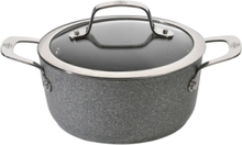 Salina Ti-X Granitium Stock Pot With Lid Home Kitchen Pots & Pans Casserole Dishes Grey Ballarini