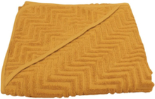 Bath Towel With Hood - Zigzag Golden Mustard Home Bath Time Towels & Cloths Towels Yellow Filibabba