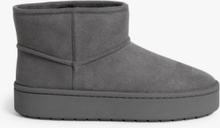 Faux suede slipper boots - Grey