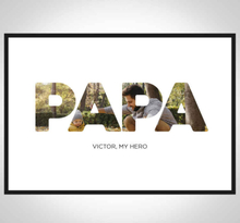 Papa, mijn held poster met foto in letters