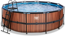 EXIT Wood pool 427x122cm med sandfilterpump (Brun)