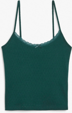 Pyjama top with lace detail - Green