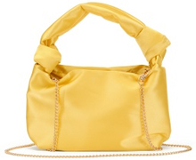 BUBBLEROOM Olivia satin knot bag Yellow One size