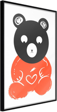 Plakat - Teddy Bear in Love - 40 x 60 cm - Sort ramme