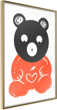 Plakat - Teddy Bear in Love - 40 x 60 cm - Guldramme