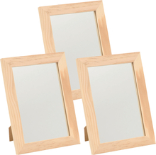 3x Houten spiegels 29 x 34,5 cm DIY hobby/knutselmateriaal