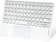 10 inch Portable Wireless Bluetooth Keyboard with 7 Backlit/Touchpad for Android/iOS/Windows Round K