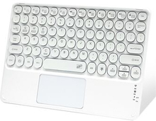 10 inch Portable Wireless Bluetooth Keyboard with 7 Backlit/Touchpad for Android/iOS/Windows Round K
