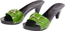 Pre -owned Patent Leather Horsebit Slide Sandals