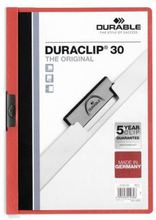 Document Folder Durable Duraclip 30 Red Transparent A4 25 Pieces