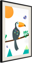 Plakat - Fairy-Tale Toucan - 40 x 60 cm - Sort ramme med passepartout