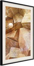 Plakat - Cubic Rocks - 40 x 60 cm - Sort ramme med passepartout