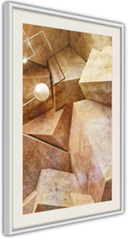 Plakat - Cubic Rocks - 40 x 60 cm - Hvid ramme med passepartout