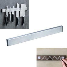 Stainless Steel Knife Holder Kitchen Rack Magnetic Suction Knife Holder, Length:40cm, Style:Free Nail Glue(Silver)