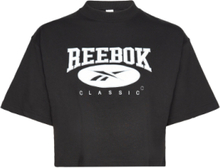 Cl Ae Big Logo Crop Sport Crop Tops Short-sleeved Crop Tops Black Reebok Classics