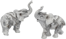2 stk Elefantfigurer med Henna-Motiv 9 cm