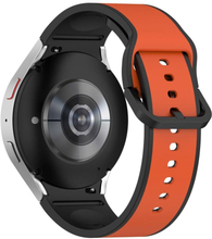Samsung Galaxy Watch 5 / 4 dual color silicone watch strap - Orange / Black