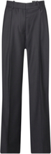 Wide Leg Pleated Wool Pant Bottoms Trousers Suitpants Black Tommy Hilfiger