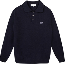 Guillaumin Patch Coeur Designers Knitwear Long Sleeve Knitted Polos Navy Maison Labiche Paris