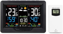 Wireless Weather Station Color Screen Digital Projector Alarm Clock RF Indoor Outdoor Humidity Temp