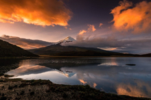 The Vulcano Cotopaxi With Snowy Peak In The Morning Light Poster