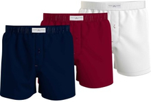 Tommy Hilfiger 3P Woven Boxers Marine/Rød bomuld Small Herre