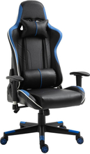 Poltrona gaming con cuscino per supporto lombare sedia blu
