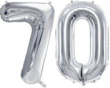70 år ballonger - 35 cm sølv