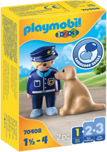 Playmobil 1.2.3 Politibetjent Med Hund - 70408 Toys Playmobil Toys Playmobil 1.2.3 Multi/patterned PLAYMOBIL