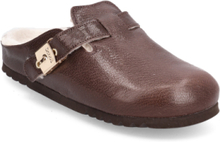 Sl Grace Leather Dk Brown Shoes Clogs Brown Scholl