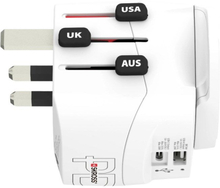 Skross Jordad reseadapter Universal med USB-uttag