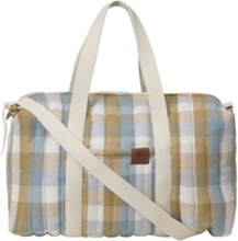 Quilted Gym Bag - Cottage Blue Checks Accessories Bags Sports Bags Multi/patterned Fabelab