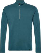 Wool/Bamboo Half Zip Sweater Tops Knitwear Half Zip Jumpers Navy Panos Emporio