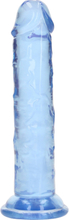 RealRock: Crystal Clear Straight Realistic Dildo, 14.5 cm, blå