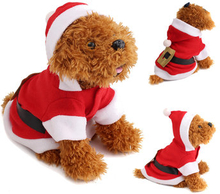 Pet Puppy Dog Cat Christmas Santa Claus Warm Clothes Costume Coat Apparel Decor