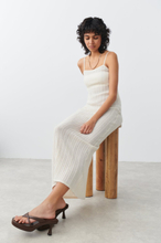 Gina Tricot - Knitted midi dress - stickade klänningar - White - XL - Female