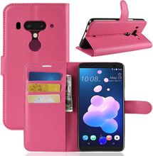 HTC U12 Plus Case - Book Case Flip Stand - PU-Leder - pink