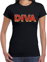 Fout DIVA t-shirt met 3D effect zwart voor dames