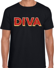 Fout DIVA t-shirt met 3D effect zwart voor heren