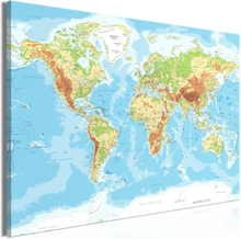 Canvastavla - Hello World (Världskarta)
